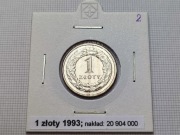1 zł złoty 1993 Stan I menniczy (2)