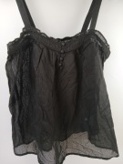 Next top damski czarny na ramiączkach lekki guziki S/M EU38