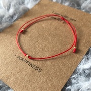 Czerwona nitka bransoletka szczęścia damska złota