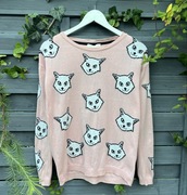 Sweter Bershka pieski różowy S