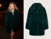 MANGO futerko futro kożuszek szmaragdowe ciepłe NOWE płaszcz XS/34