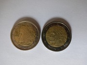 Monety 2 euro 2002 Włochy Dante błędne tłoczenie 