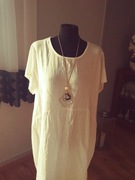 Sukienka damska z metka biala len bawrlna 44