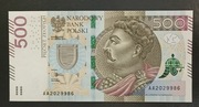 Banknot 500 zł Seria AA2029986