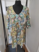 Kolorowa sukienka Boho kaskadowa rozmiar M 
