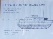 Rysunek czołu Leopard 2A5 formatu A3, druk CAD