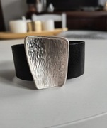 Bransoleta skórzana Black z ozdobną klamrą na magnes