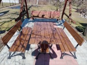 Komplet ogrodowy na nogach żeliwnych lub drewniany