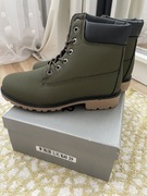 Damskie oliwkowe buty zimowe Fashion botki trapery sznurowane rozmiar 38