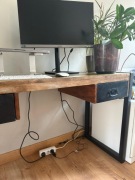 vidaXL Biurko z 2 szufladami, drewno odzyskane, 120 x 50 x 76 cm