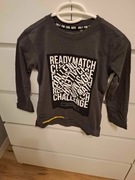 122cm Reserved szara czarna biała bluzka z długim rękawem T-shirt koszulka