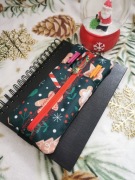 Organizer na gumce na notatnik/telefon handmade motyw Boże Narodzenie 