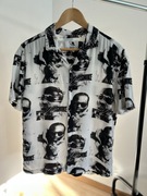 Koszula męska wiskoza luźna czarno biała print S Cropp top smoke