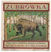Etykieta na alkohol, ŻUBRÓWKA, W. Wilga, Siedlce