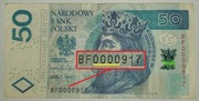 Niski Numer Seria 2017 BF 50 zł / PLN