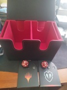 Podwójny deckbox pudełko commander mtg na dwie talie + kostki+ lifeconter