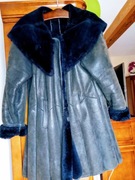 Granatowy Kożuch damski 