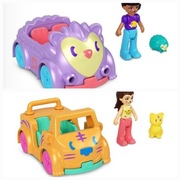 Polly Pocket dwa autka ze zwierzątkiem jeż HKV58 i kot HKV60
