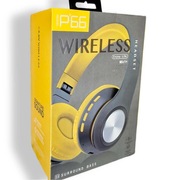 Bezprzewodowe słuchawki P66 Bluetooth 5.0, mikrofon, żółto-czarne, bass