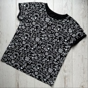 Czarna koszulka z krótkim rękawem t-shirt we wzorki unicorn turtle rainbow