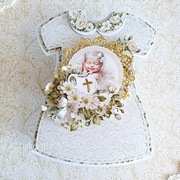 Kartka, ręcznie robiona, Chrzest, dziewczynka 