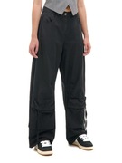 Czarne spodnie z kieszeniami cargo r.34 Cropp