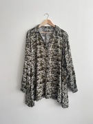 Zielona khaki bluzka koszula tunika wzorzysta Rainbow 52 luźna plus size