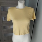 Bluzka damska House XL crop top prążkowana krótki rękaw lato