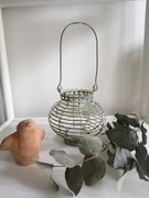 Świecznik mały metalowy, lampion do zawieszenia