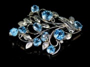 BROSZKA srebrna TOPAZ niebieski TANIO polecam!!!