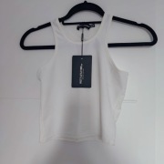 Nowy z metką śmietankowy Crop Top bokserka PrettyLittleThing  32/34/36