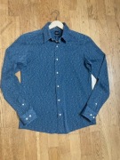 Koszula grafitowa męska BOSS Slim Fit S/M bardzo miękka w dotyku