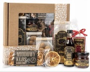 ZESTAW PREZENTOWY upominek herbata syrop czekolada baton migdały w pudełku