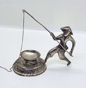 Figurka srebro 900 Wietnamski rybak ~44g