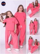 Nowy komplet bluzka + spodnie dresowe dzwony r. 134