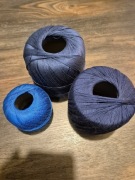 Kordonek granatowy i szafirowy, razem ok 250g