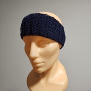 Opaska na głowę zimowa handmade wełna merino 100% szara