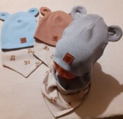 Czapka z uszami I chusta handmade 