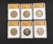 6x 50 centów USA Kennedy Half dollar 2000-2005S PR70