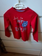 122 cm rebel czerwona bluzka z długim rękawem T-shirt bluzeczka dla chłopca