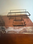 Zestaw czarnych półek łazienkowych prysznicowych