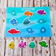 Układanka na rzepy Montessori. Zabawka edukacyjna.  