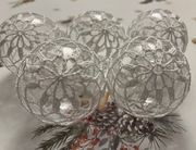 Bombki choinkowe 5 sztuk średnica 8cm Ręcznie robione na szydełku 