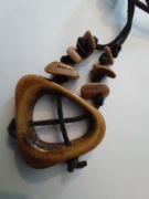 Naszyjnik boho ceramika skóra vintage! 