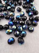 Okazja 100szt Kryształy opalizujące AB czarne 8mm kryształki błysk