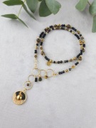 Tygrysie oko, jadeit, hematyt, stal - UNIKAT