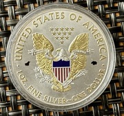 1$ USA 2014 AMERICAN EAGLE LIBERTY Ag/Au 999 KOLOR