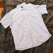 Niebieska koszula męska wizytowa na krótki rękaw rozmiar XL