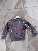 Szara bluza z komputerowym printem i napisem game over 116/122 kod999