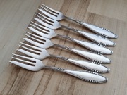 PRZEDWOJENNE SREBRZONE WIDELCZYKI DO CIASTA TORTU BRACIA HENNEBERG 